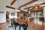 Vaulted ceilings with beautiful wood beams 